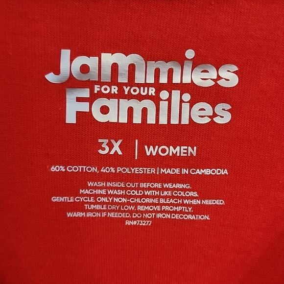 Jammies for Families 3X HOHOHO Red Top, NWT - Picture 5 of 6